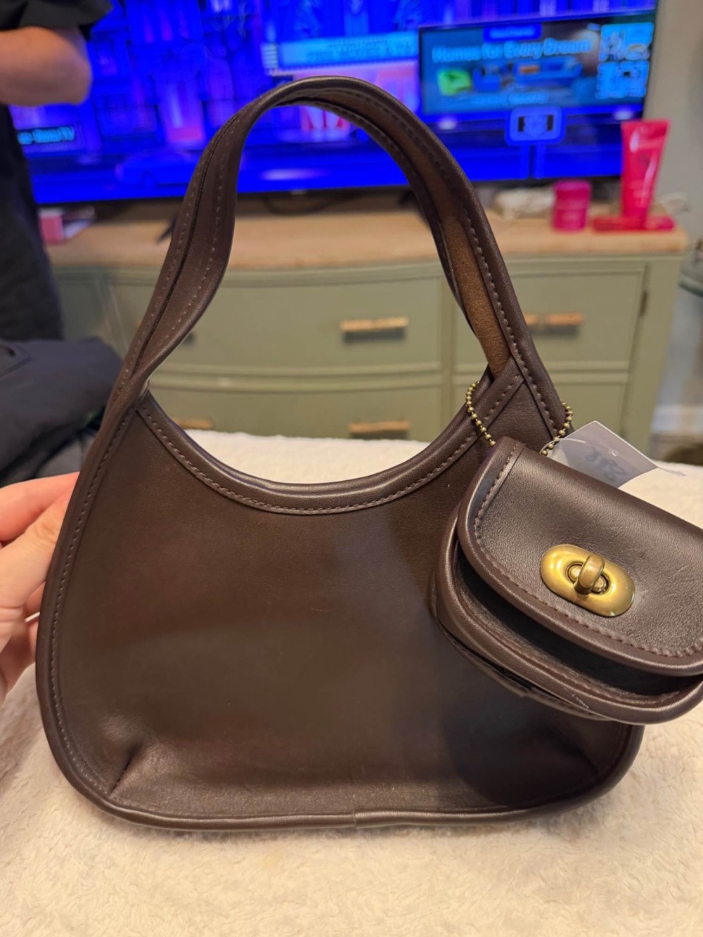 croft & barrow ergo mini Chocolate Brown Shoulder Bag with Coin Pouch